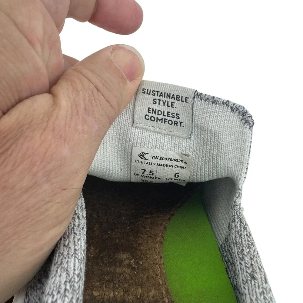 Cariuma IBI Slip-On Grey Bamboo Knit Sustainable‎ Sneakers Womens 7.5